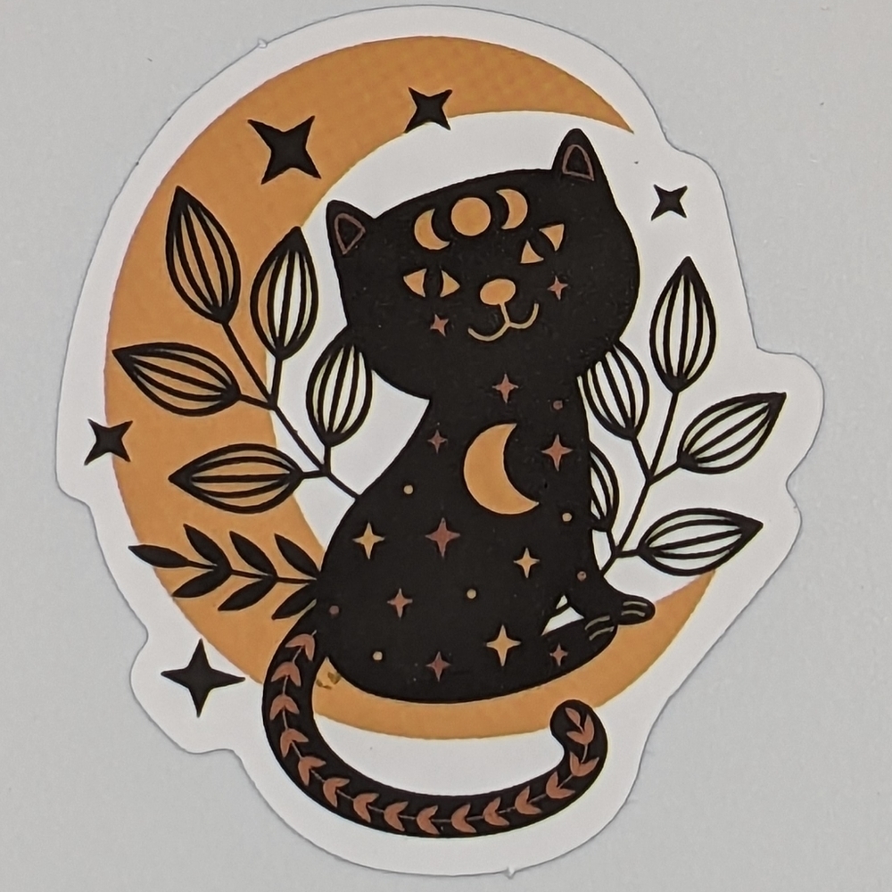 Moon and Cat Sticker